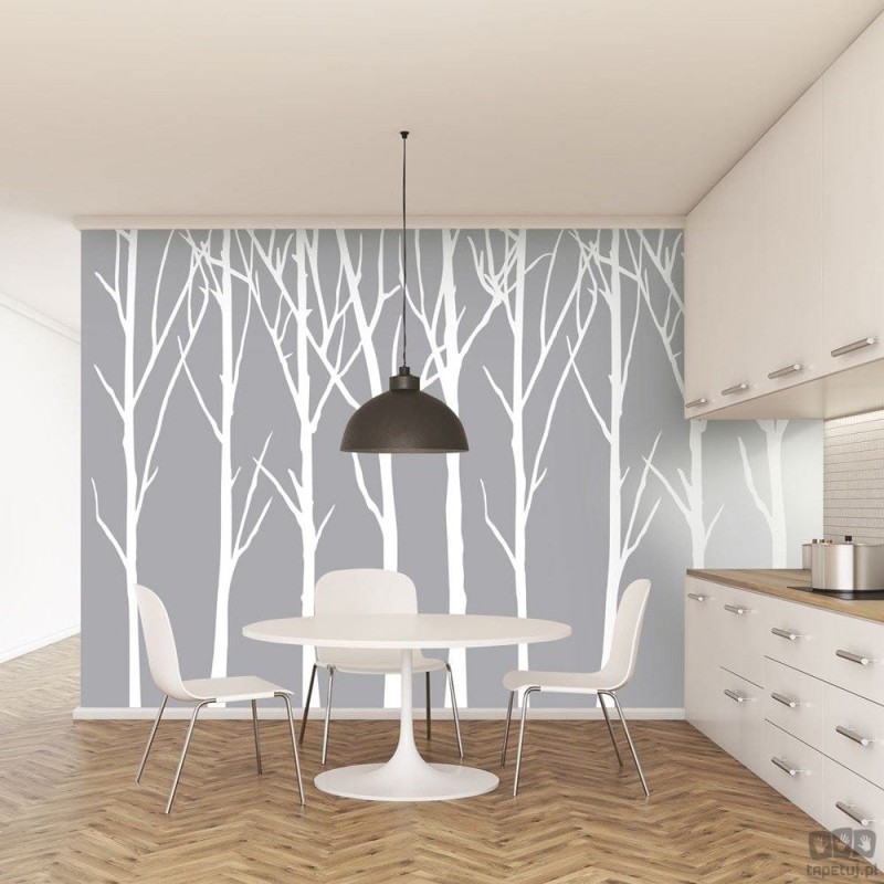 Fototapeta Bare Trees ciemnoszare tło