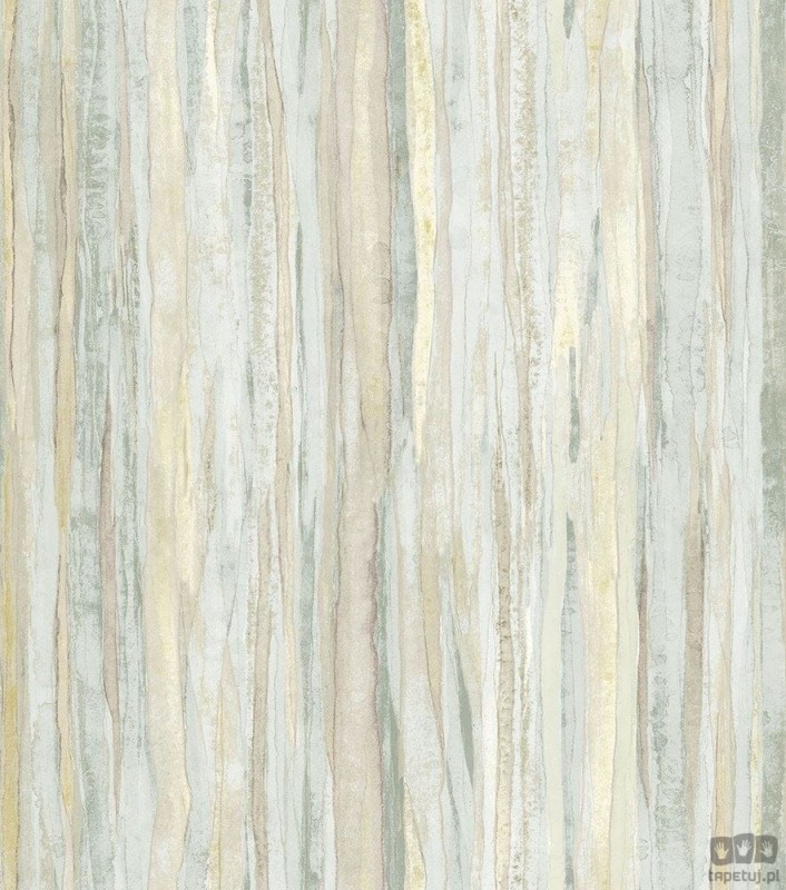 Nowoczesna tapeta ICH Wallpaper Deco Stripes fale zielono-żółta