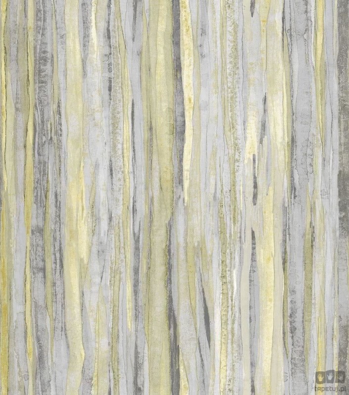 Nowoczesna tapeta ICH Wallpaper Deco Stripes fale szaro-żółta