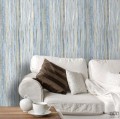 Nowoczesna tapeta ICH Wallpaper Deco Stripes fale niebiesko-beżowa