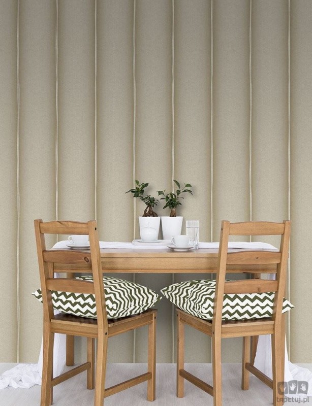 Beżowo-biała tapeta na flizelinie pasy ICH Wallpaper Deco Stripes