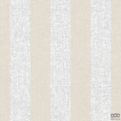 Winylowa tapeta w pasy ICH Wallpaper Deco Stripes odcienie ecru