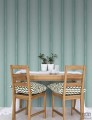 Turkusowa tapeta na flizelinie pasy ICH Wallpaper Deco Stripes