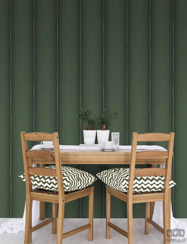 Ciemnozielona tapeta na flizelinie pasy ICH Wallpaper Deco Stripes