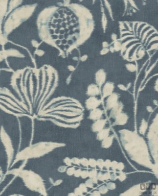 Niebieska tapeta z florystycznym motywem