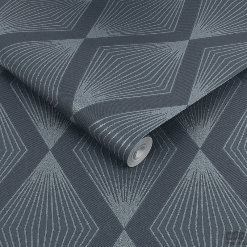 Granatowa tapeta w geometryczny wzór
