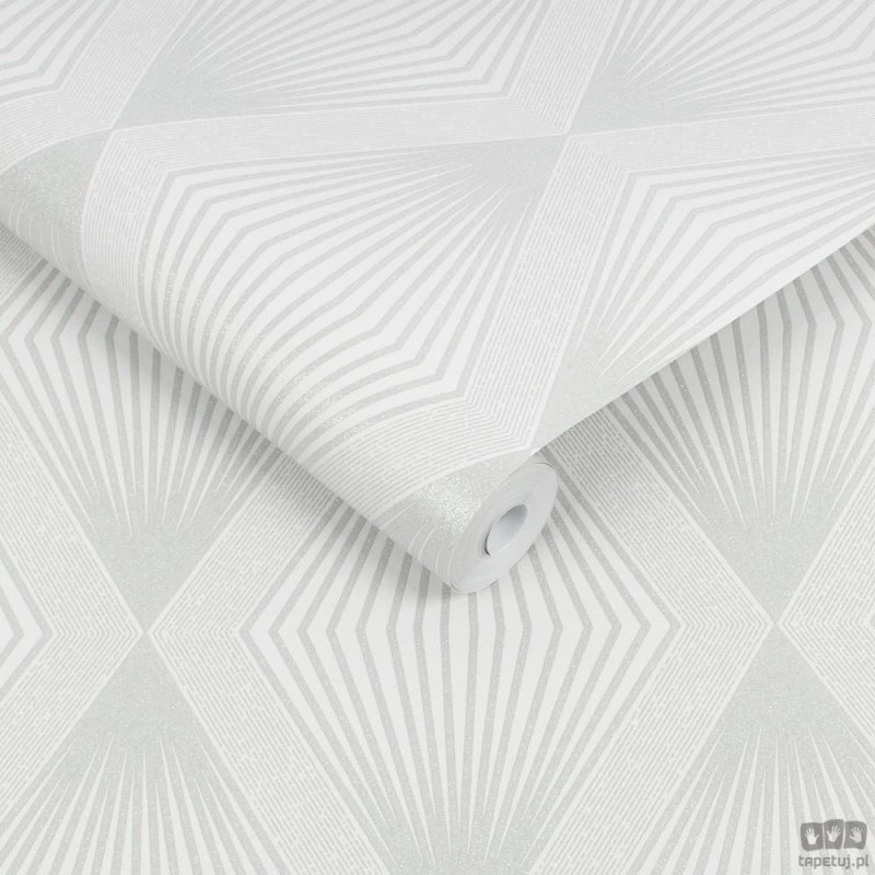 Szaro-srebrna tapeta w geometryczny wzór