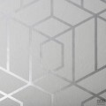 Szara tapeta w srebrny wzór geometryczny