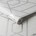 Szara tapeta w srebrny wzór geometryczny