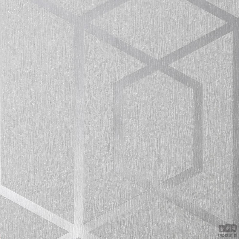 Szara tapeta w srebrny wzór geometryczny