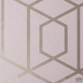 Różowa tapeta w złoty wzór geometryczny