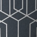Granatowa tapeta w srebrny wzór geometryczny