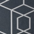 Granatowa tapeta w srebrny wzór geometryczny
