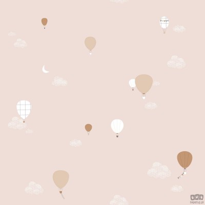 Tapeta dziecięca na flizelinie ICH Wallpaper Noa motyw balonów różowa
