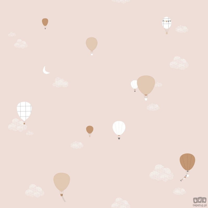 Tapeta dziecięca na flizelinie ICH Wallpaper Noa motyw balonów różowa