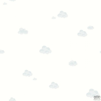 Tapeta dziecięca ICH Wallpaper Noa na flizelinie chmurki biało-szara