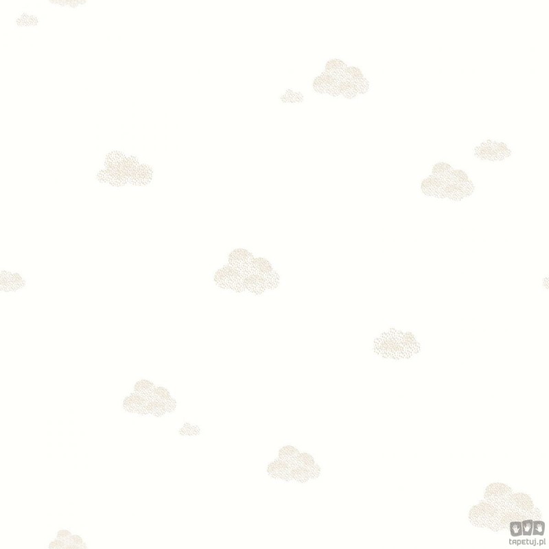 Tapeta dziecięca ICH Wallpaper Noa na flizelinie chmurki biało-beżowa