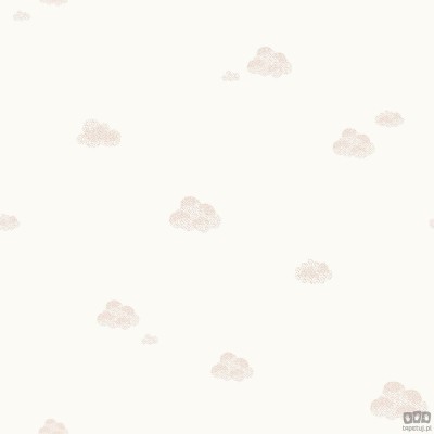 Tapeta dziecięca ICH Wallpaper Noa na flizelinie chmurki biało-różowa