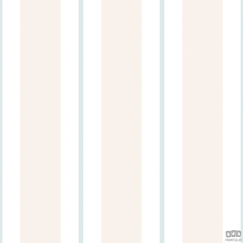 Tapeta ścienna ICH Wallpaper Noa na flizelinie paski biel ecru niebieski