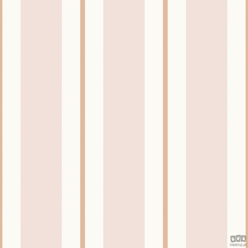 Tapeta ścienna ICH Wallpaper Noa na flizelinie paski biel róż brąz