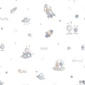 Tapeta dziecięca kosmos ICH Wallpaper Oh La La szarość beż fiolet