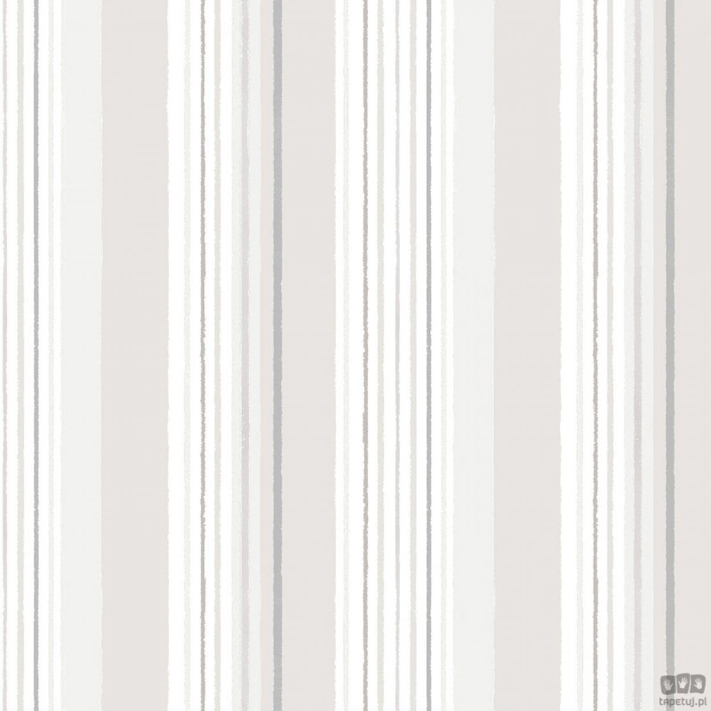 Tapeta dziecięca paski ICH Wallpaper Oh La La beżowo-biała