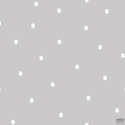 Srebrna tapeta papierowa białe kropki ICH Wallpaper Oh La La