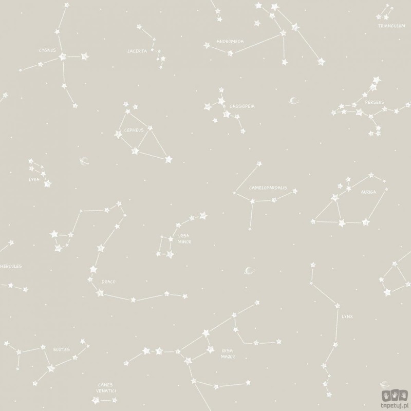 Beżowa tapeta papierowa konstelacje ICH Wallpaper Oh La La