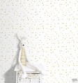 Tapeta dziecięca na flizelinie ICH Wallpaper Sambori kropki biało-złote