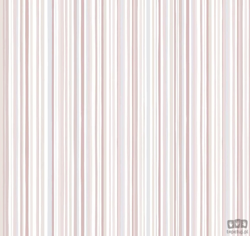Tapeta dziecięca na flizelinie ICH Wallpaper Sambori paski pionowe szaro-brązowo-różowe