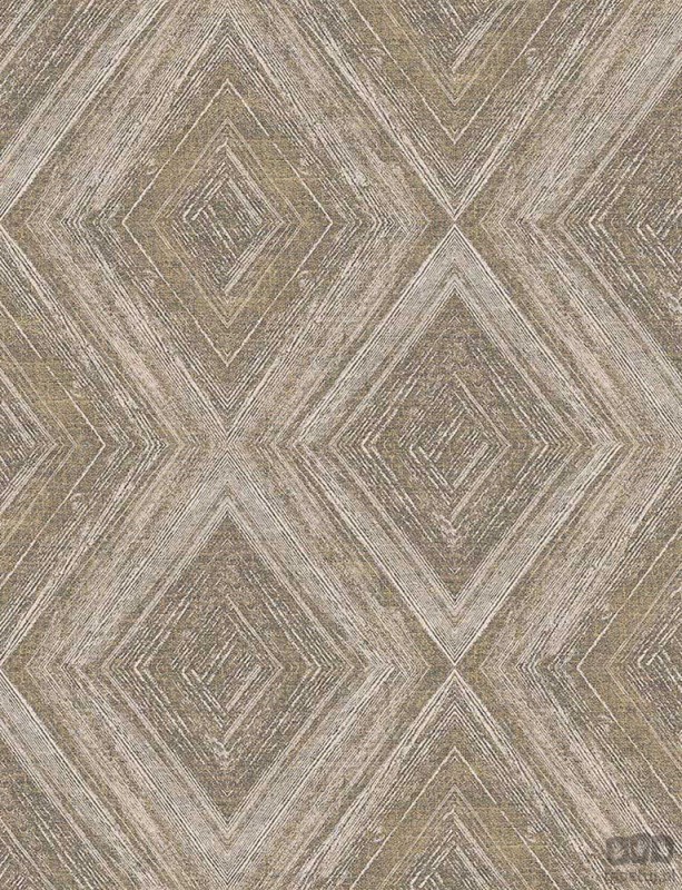 Beżowo-złota tapeta na flizelinie ICH Wallpaper Modish w romby