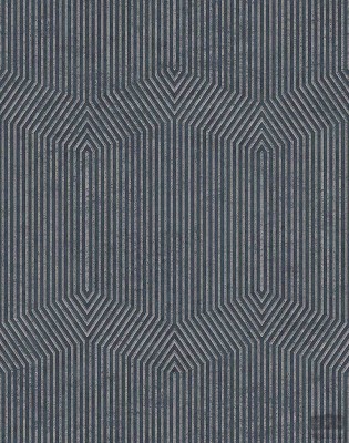 Tapeta na flizelinie ICH Wallpaper Modish z geometrycznym motywem w odcieniach granatu