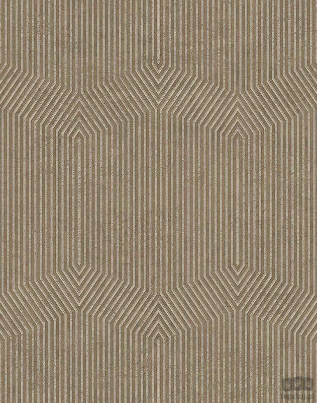 Tapeta na flizelinie ICH Wallpaper Modish z geometrycznym motywem w odcieniach złota bieli i beżu