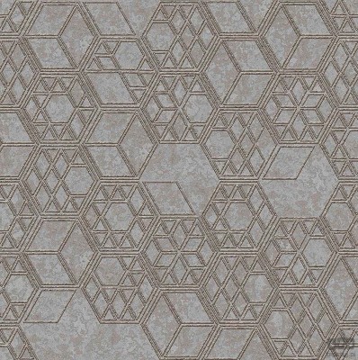 Tapeta na flizelinie ICH Wallpaper Modish z geometrycznym motywem w odcieniach bieli, srebra i różu