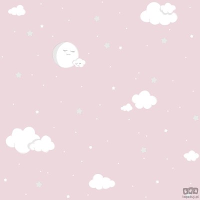 Dziecięca tapeta papierowa ICH Wallpaper Lullaby niebo różowa