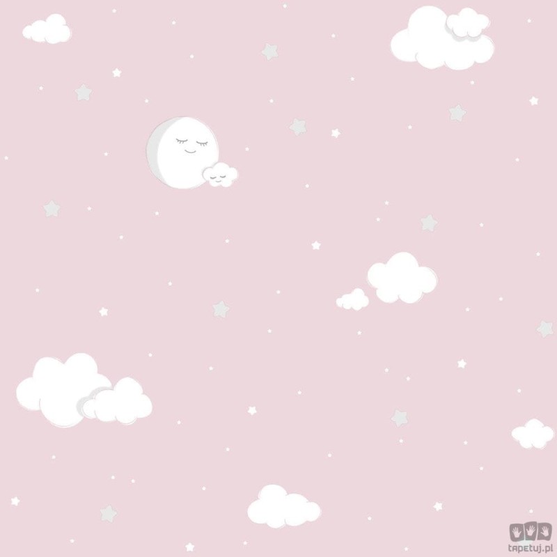 Dziecięca tapeta papierowa ICH Wallpaper Lullaby niebo różowa