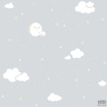 Dziecięca tapeta papierowa ICH Wallpaper Lullaby niebo szara
