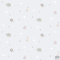 Dziecięca tapeta papierowa ICH Wallpaper Lullaby zwierzęta szara