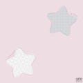 Dziecięca tapeta papierowa ICH Wallpaper Lullaby gwiazdy biało-szaro-różowa