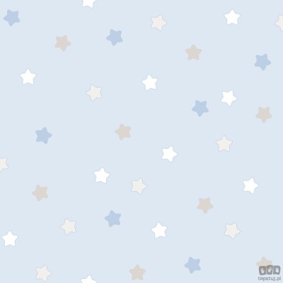 Dziecięca tapeta papierowa ICH Wallpaper Lullaby gwiazdki niebiesko-biało-szara