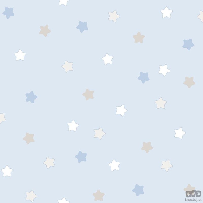 Dziecięca tapeta papierowa ICH Wallpaper Lullaby gwiazdki niebiesko-biało-szara