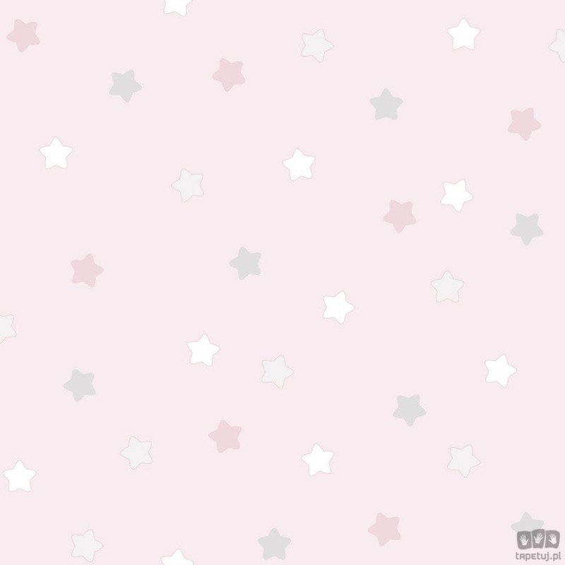 Dziecięca tapeta papierowa ICH Wallpaper Lullaby gwiazdki różowo-biało-szara