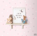 Dziecięca tapeta papierowa ICH Wallpaper Lullaby gwiazdki różowo-biało-szara