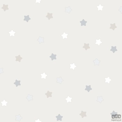 Dziecięca tapeta papierowa ICH Wallpaper Lullaby gwiazdki biało-szaro-srebrna