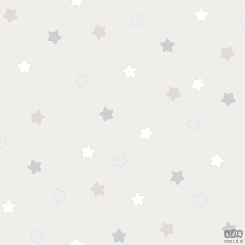 Dziecięca tapeta papierowa ICH Wallpaper Lullaby gwiazdki biało-szaro-srebrna