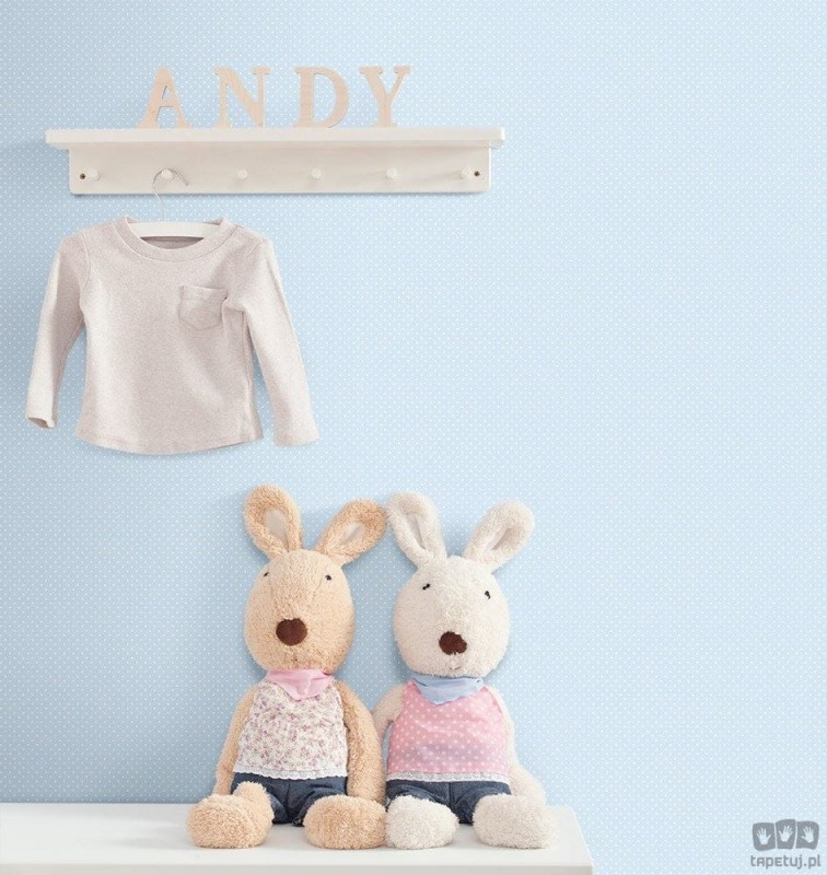 Dziecięca tapeta papierowa ICH Wallpaper Lullaby kropki niebieska