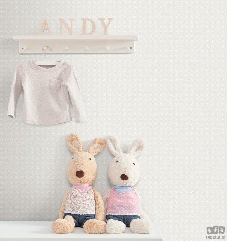 Dziecięca tapeta papierowa ICH Wallpaper Lullaby kropki szara