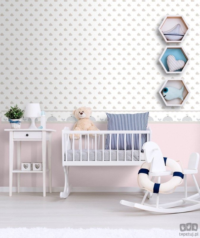 Tapeta dziecięca ICH Wallpaper Lullaby papierowa w różowym odcieniu