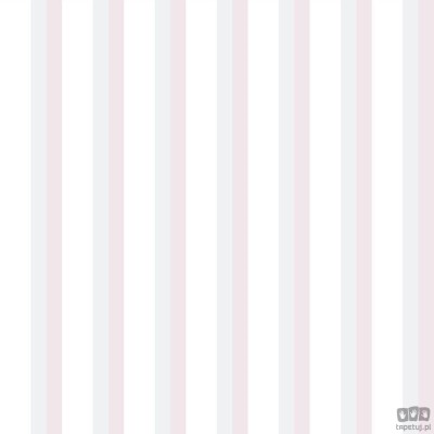 Tapeta dziecięca ICH Wallpaper Lullaby papierowa w biało-różowo-szare paski