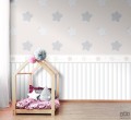 Tapeta dziecięca ICH Wallpaper Lullaby papierowa w szaro-beżowo-białe paski